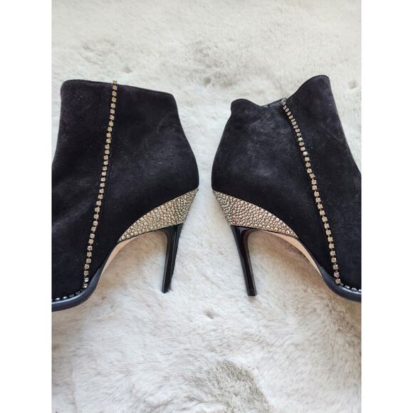 NWOB JIMMY CHOO Brecken 100 crystal-embellished suede ankle boots Size 35 - Picture 5 of 13